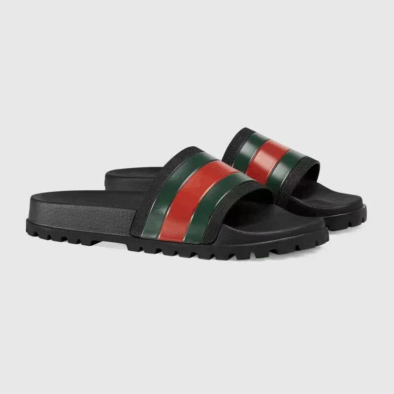 Gucci Web Stripe Slide Black Red Green Web