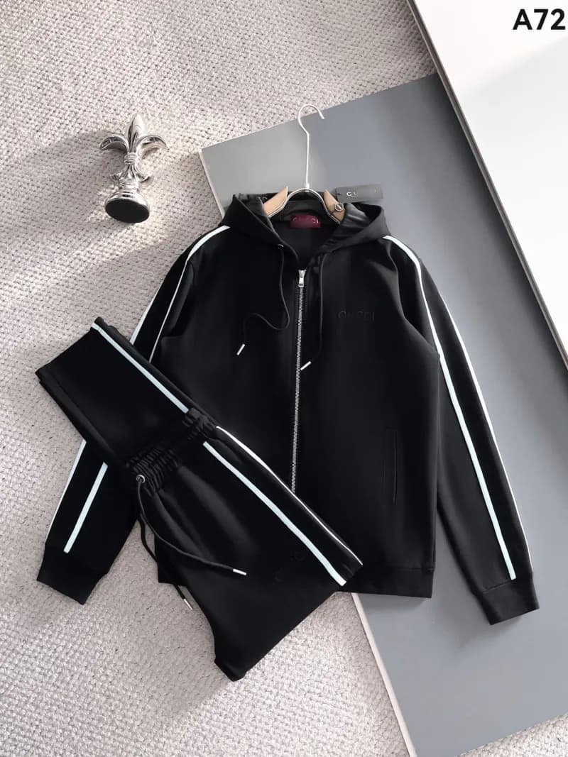 Moncler Track Suit Arrow Stripe — Black a72