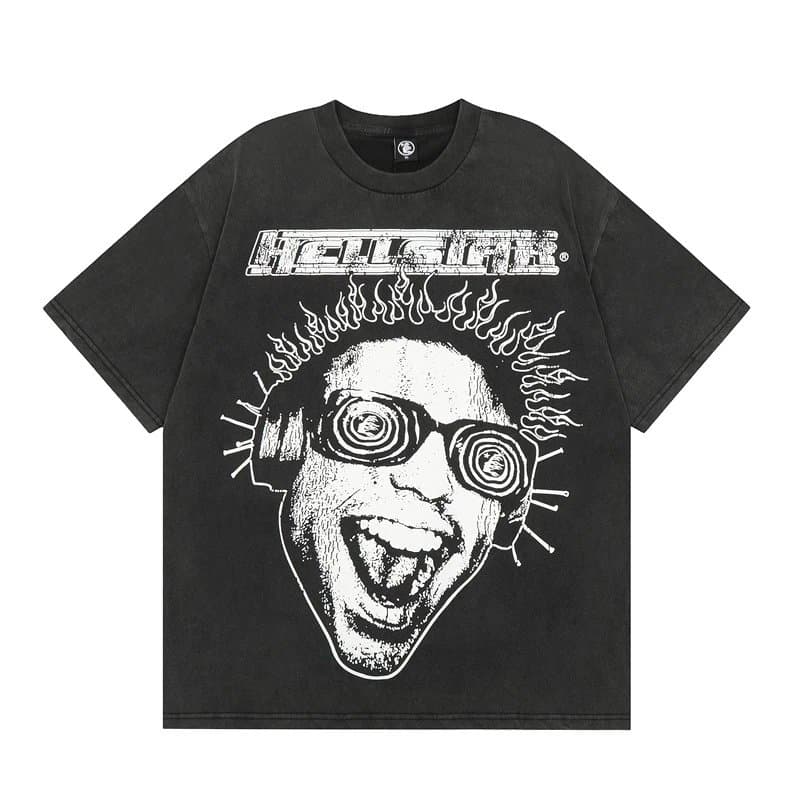 Hellstar Graphic Tee Psychedelic Face Print