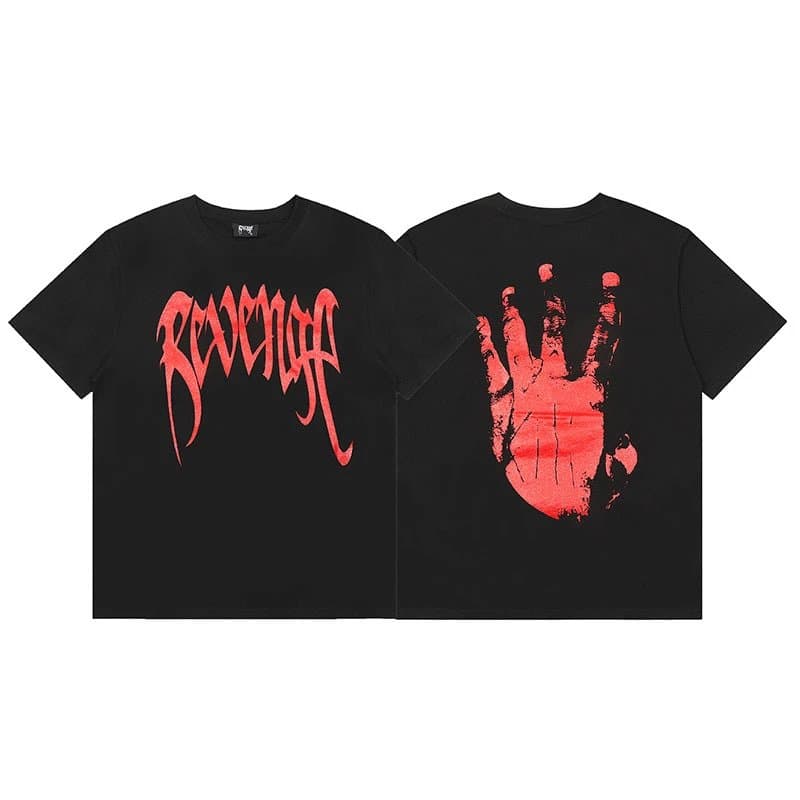 Graphic Tee Revenge Logo & Hand Print
