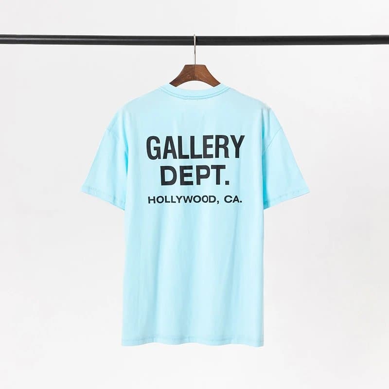 Graphic Tee Gallery Dept. Logo Print — 970# 湖蓝