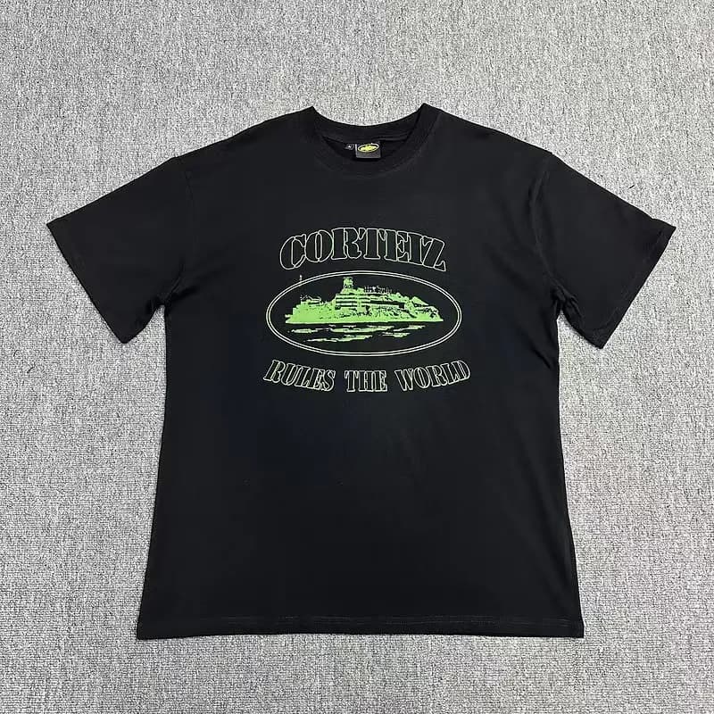 Corteiz Logo Tee Rainbow Gradient Logo — 黑5
