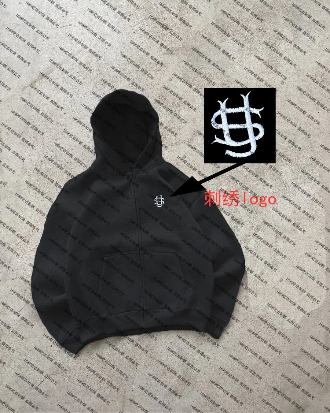 Supreme Zip-Up Hoodie Embroidered Logo
