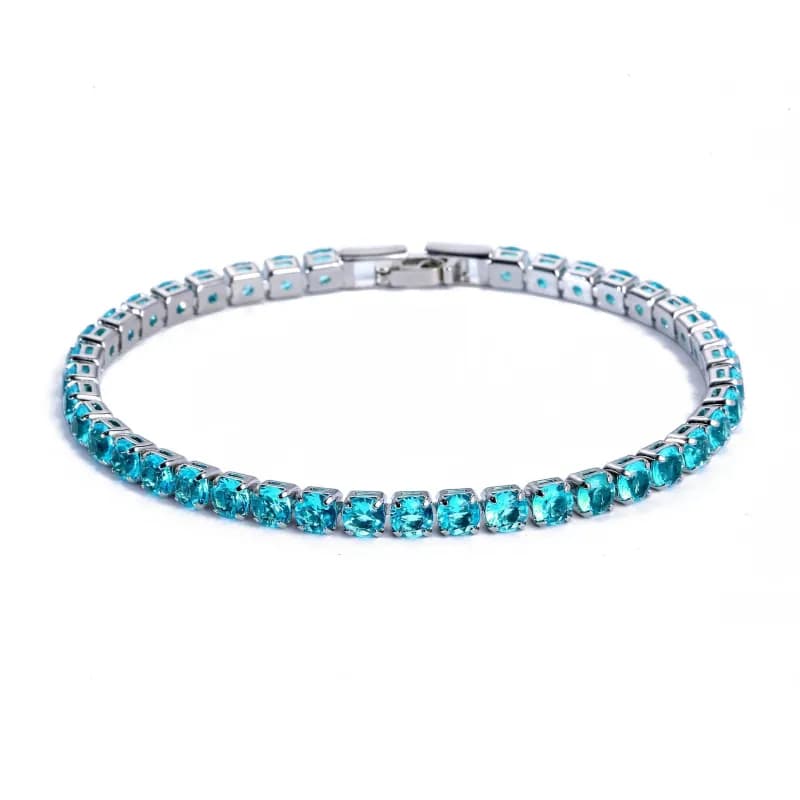 Tennis Bracelet Cushion-Cut Blue Stone