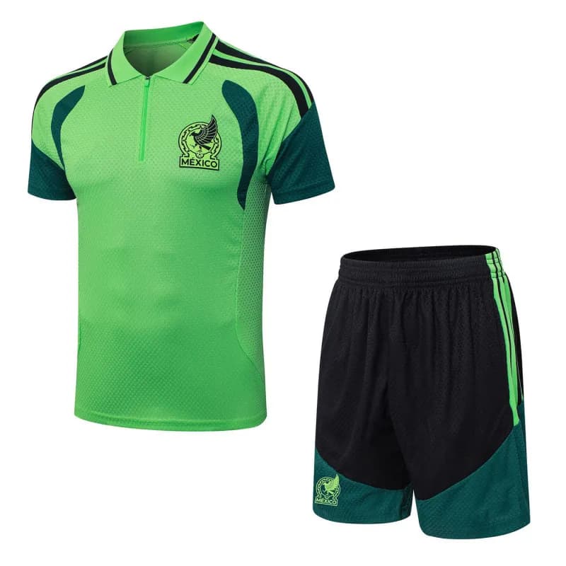 Adidas Argentina Training Set White/Navy/Blue — 2627墨西哥嫩绿色半拉短袖POLO衫套装
