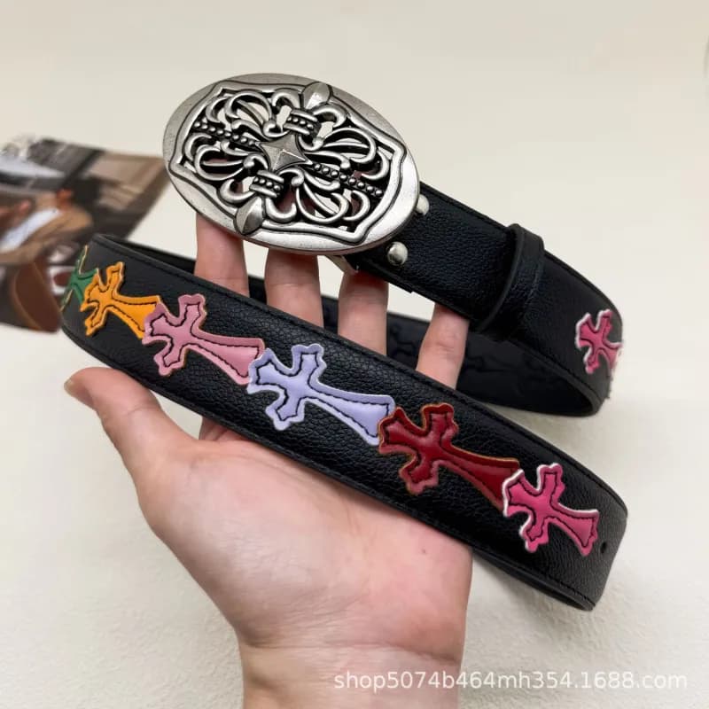 Chrome Hearts Cross Belt Embossed Cross — 34