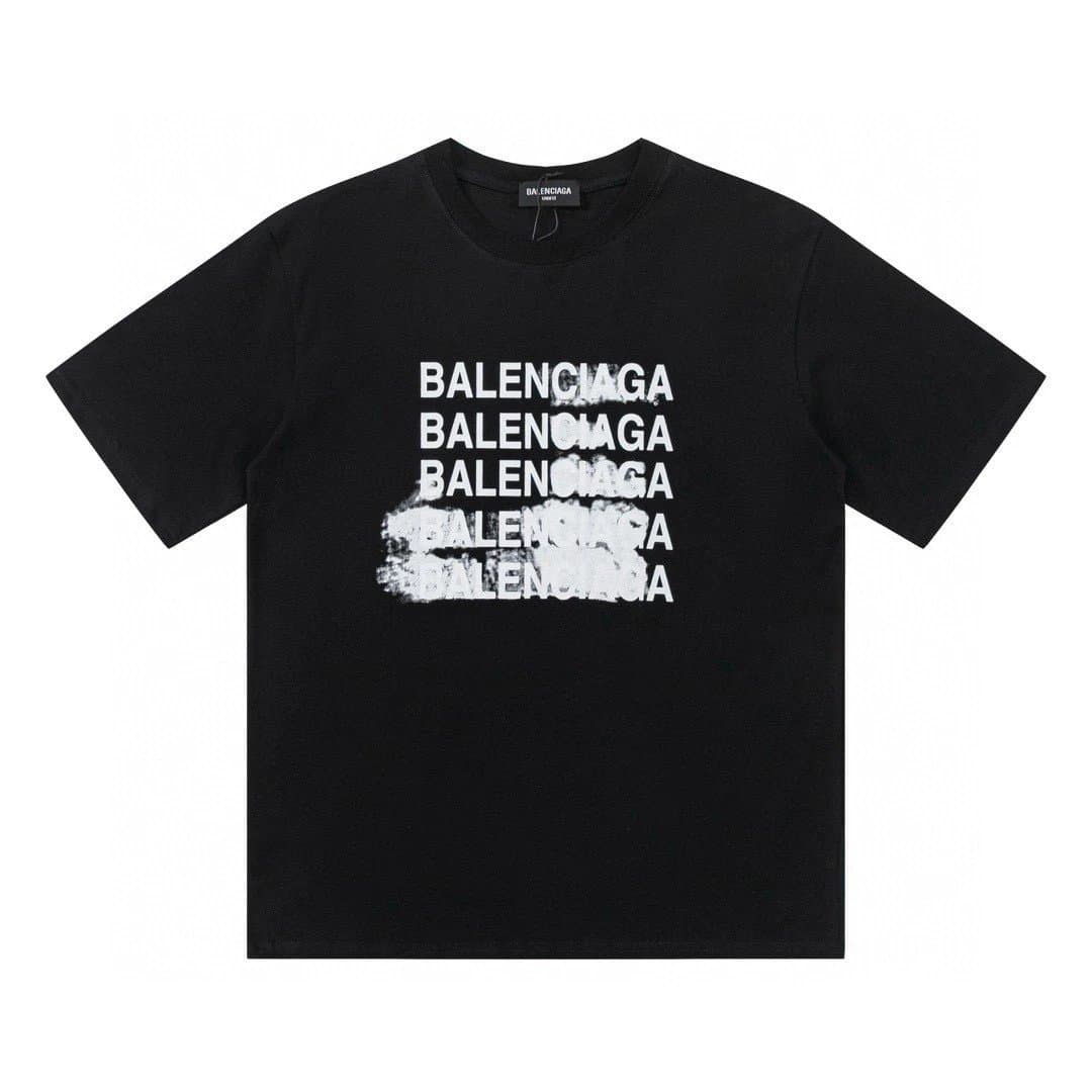 Balenciaga Logo Print T-Shirt Stacked Logo