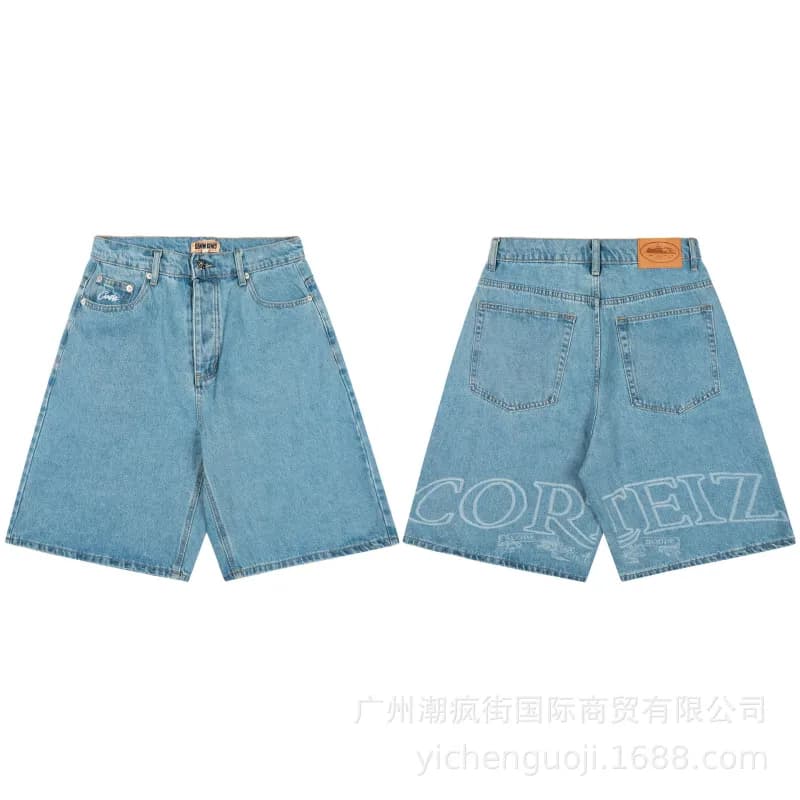 Corteiz Denim Shorts Embroidered Logo