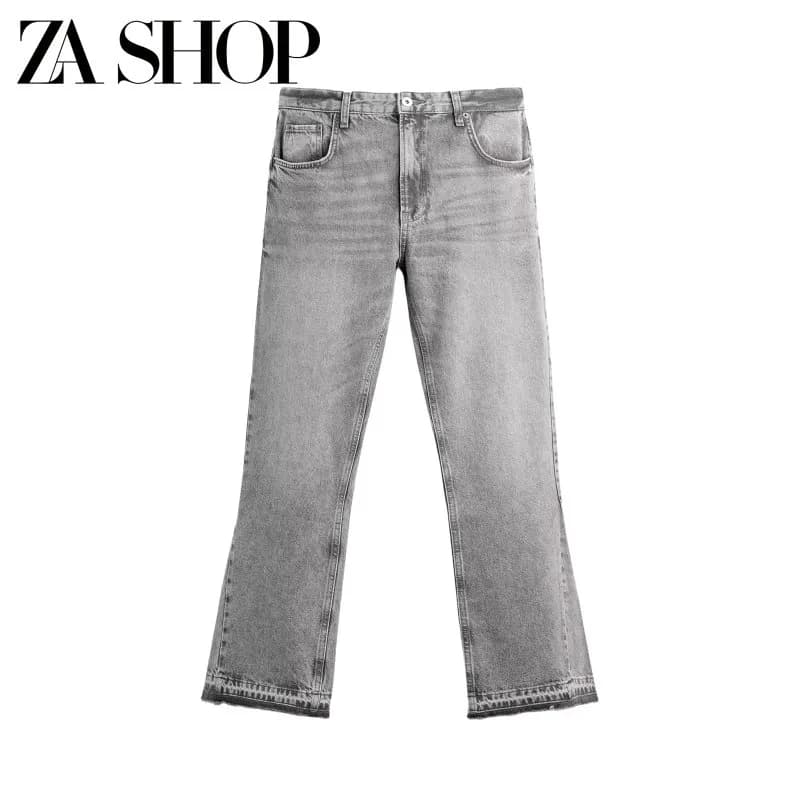 Straight-Leg Jeans Washed Grey