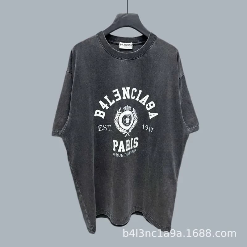 Balenciaga Logo T-Shirt Washed Grey