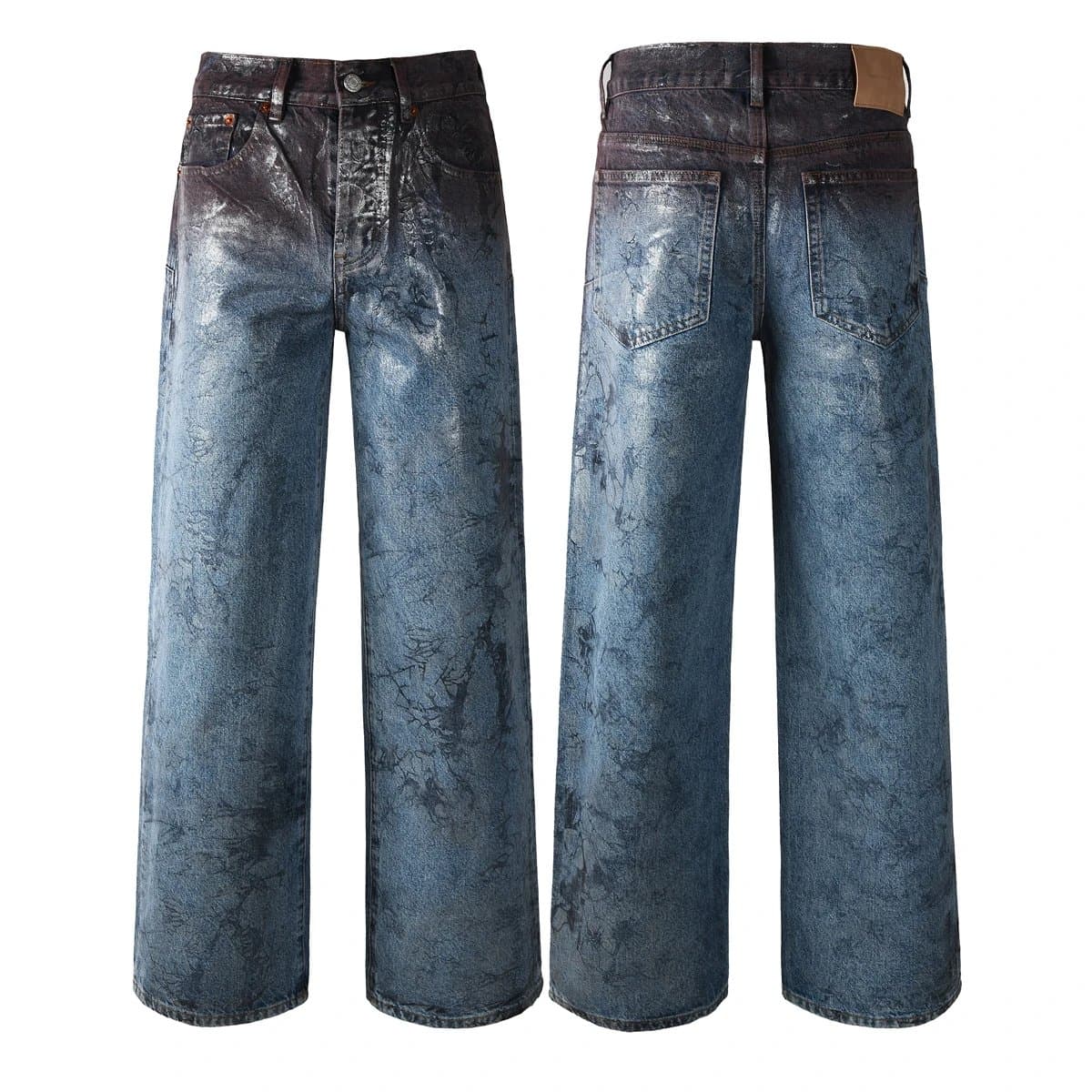 Levi's Wide-Leg Jeans Acid Wash Distressed