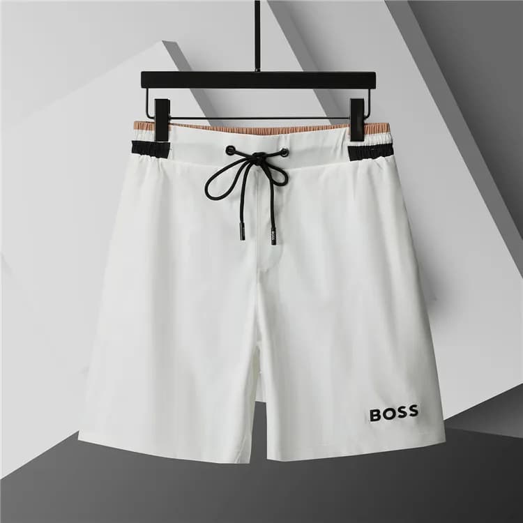 Balmain Logo Tape Shorts Black with White Logo Tape — 3772 white