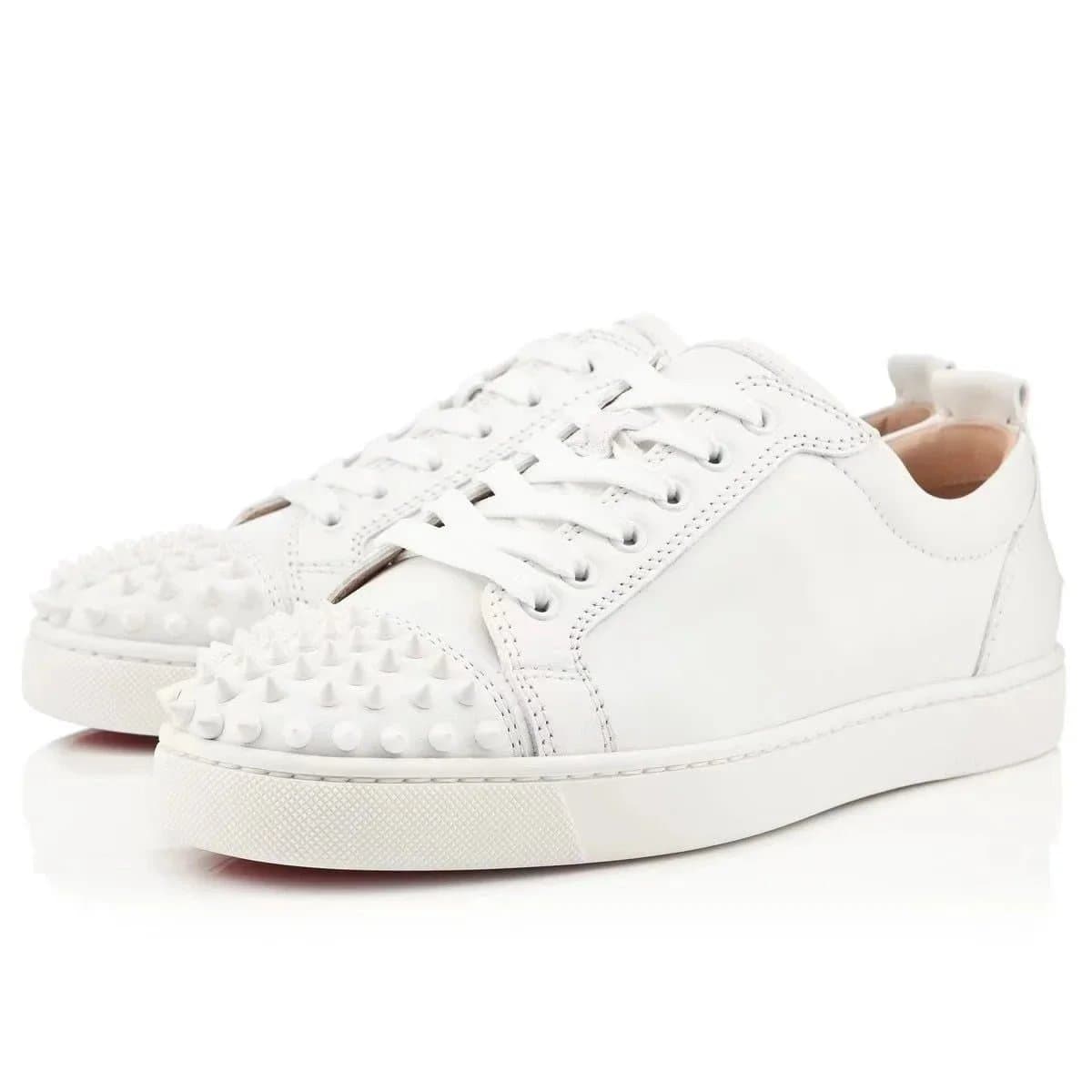 Christian Louboutin High-Top Sneaker Python Embossed — 白色鞋头钉