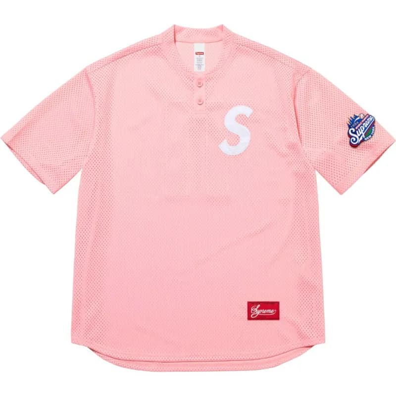 Supreme Mesh Baseball Jersey Pink