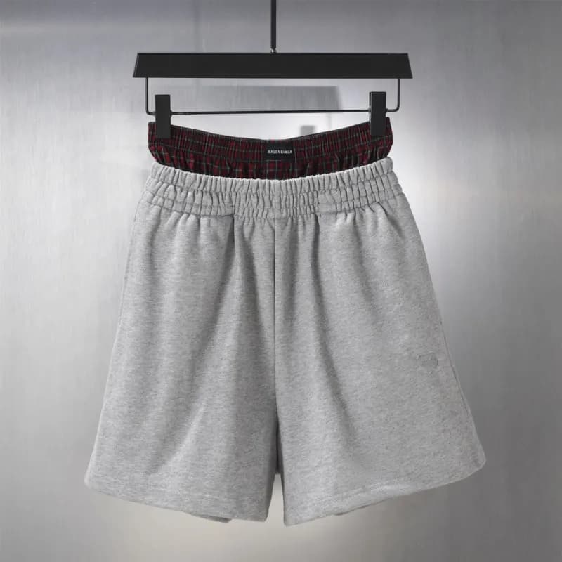 Balenciaga Logo Waistband Shorts Grey Heather — 灰色图2
