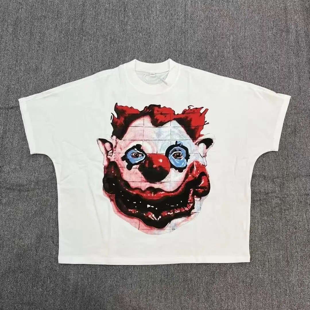 Balenciaga Clown Graphic Tee Distressed Clown Face Print