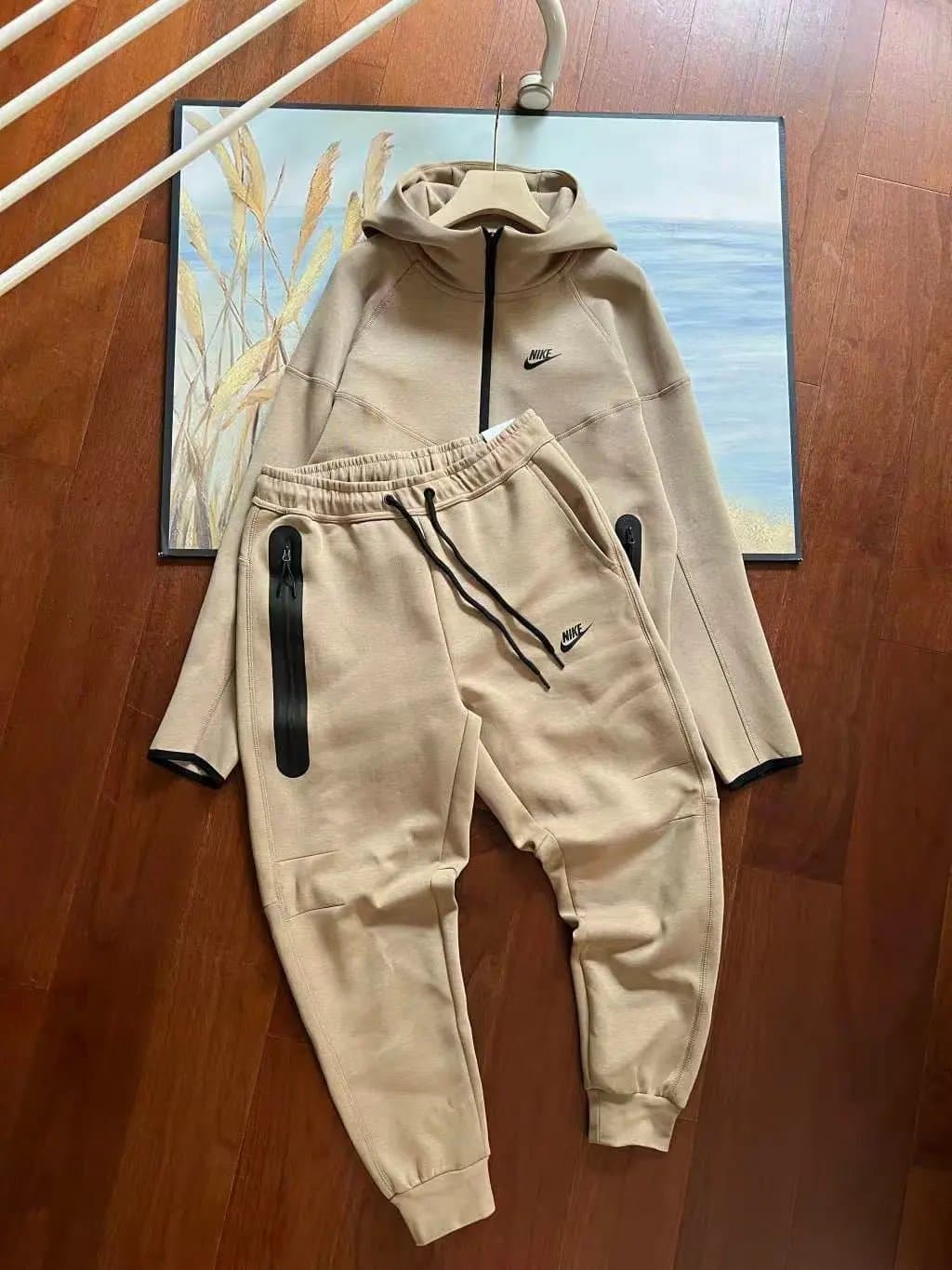 Nike Tech Fleece Hoodie and Joggers Neutral Beige