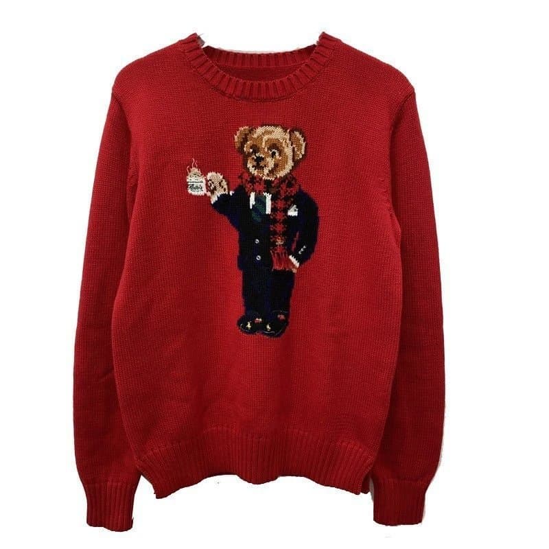 Polo Ralph Lauren Polo Bear Sweater Embroidered Bear — 红色熊