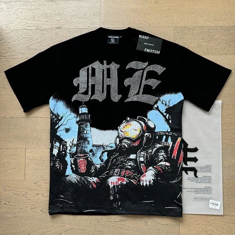 Corteiz Graphic Tee Made By Scars Print — 0008黑色
