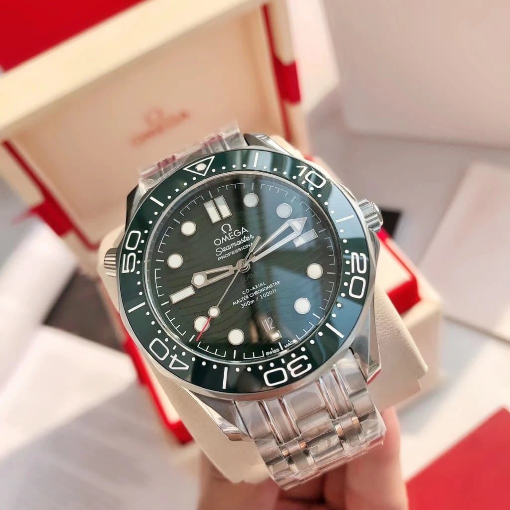 Omega Seamaster Professional Wave Pattern Dial — 银壳·绿盘钢带【绿圈】
