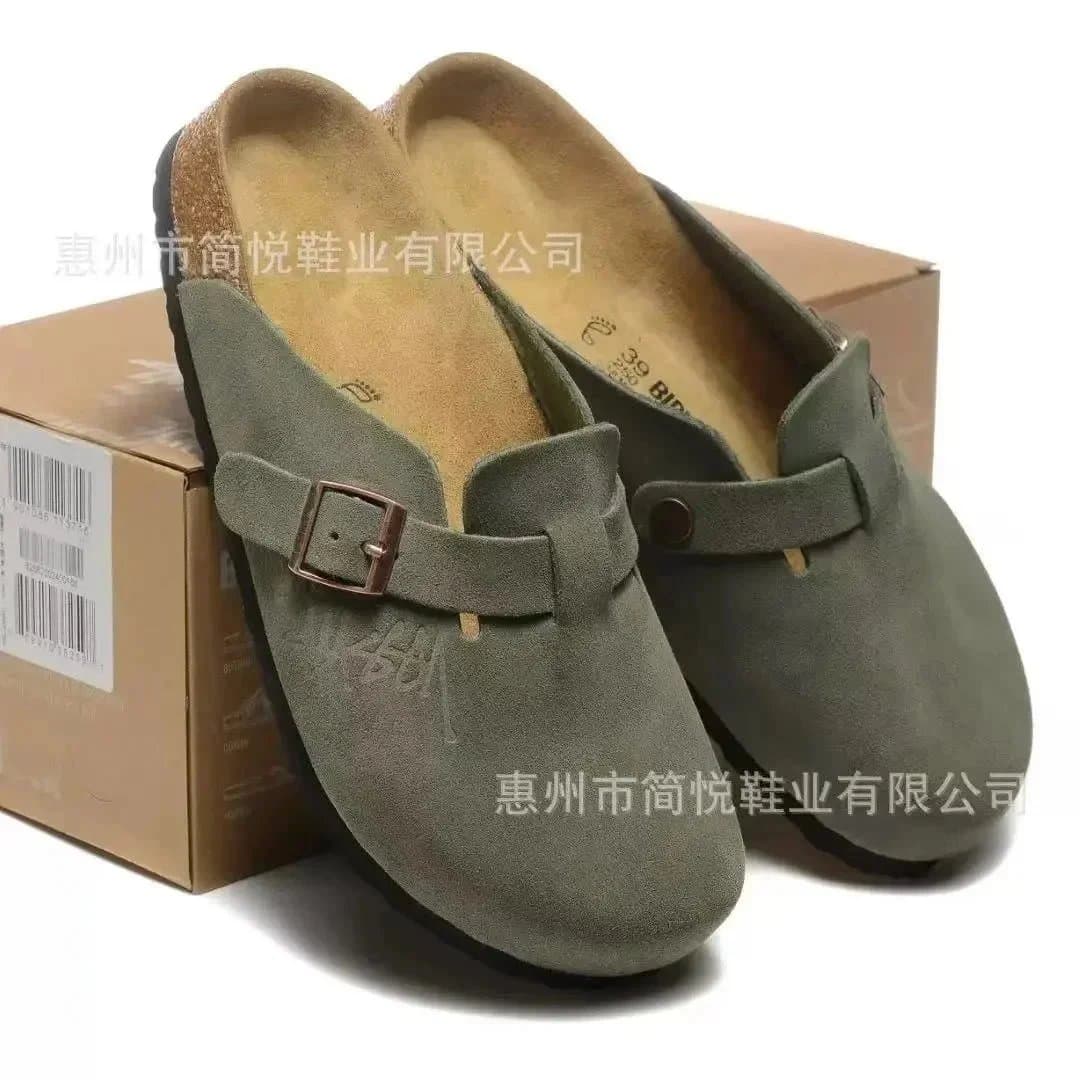 Birkenstock Boston Clog Olive Suede