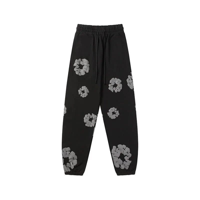 Fear of God Essentials Jogger Floral Embroidered — 黑印灰长裤