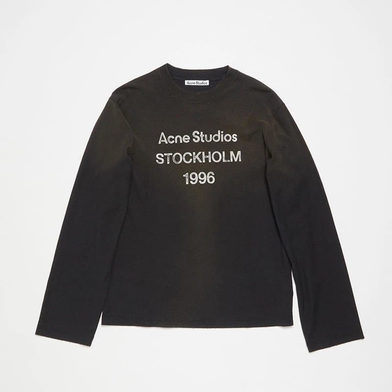 Long-Sleeve Tee Acne Studios Logo — ELEV-黑色3286