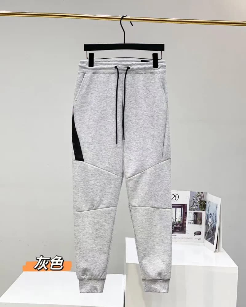 Nike Tech Fleece Joggers Heather Grey with Black Panel