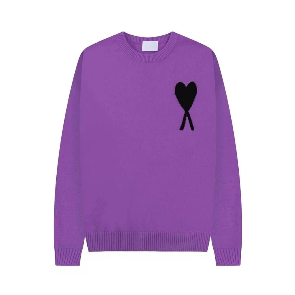 Amiri Heart Logo Sweater Multiple Colorways — 紫色-A8#