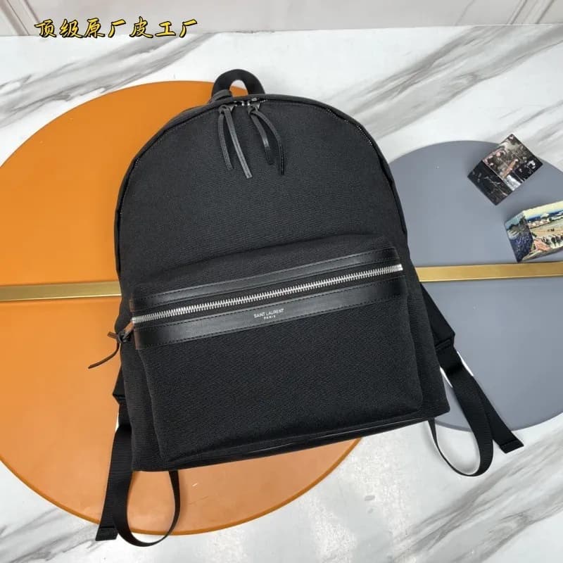 Saint Laurent Backpack Canvas and Leather