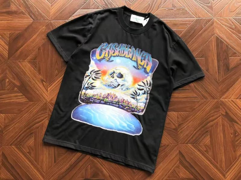 Casablanca Graphic T-Shirt Skull Palm City Print