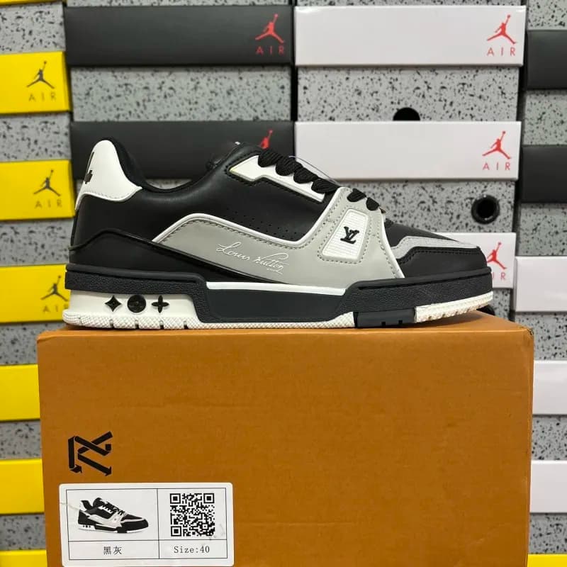 Louis Vuitton × Jordan LV Trainer Black Grey White