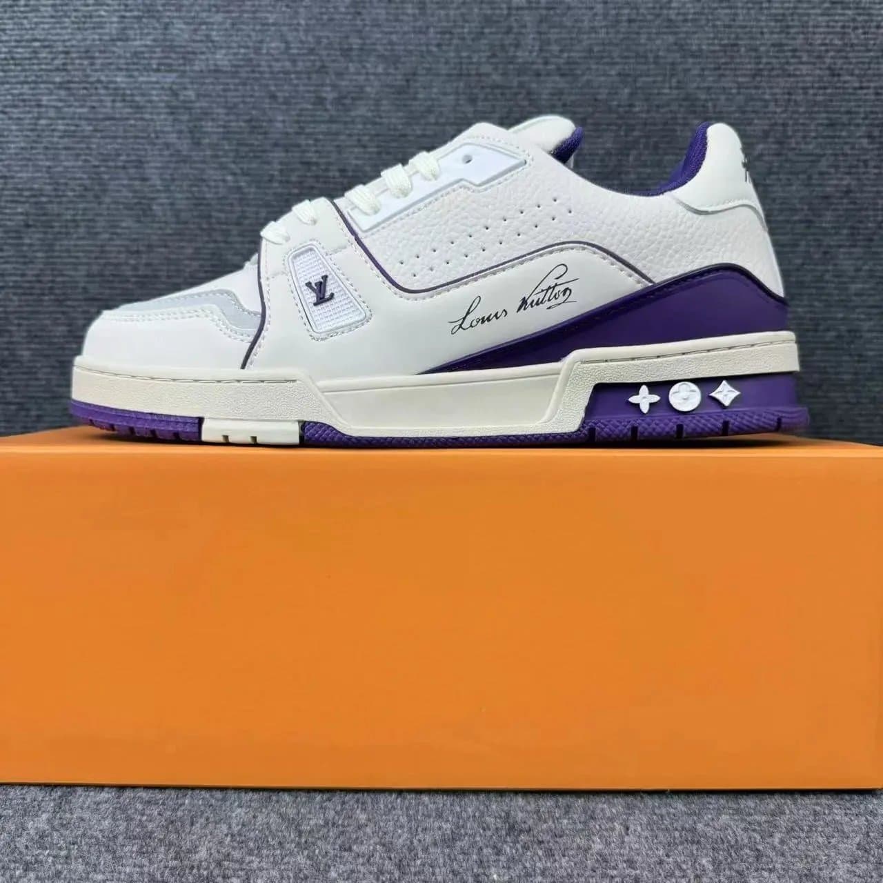 Louis Vuitton LV Trainer White Purple