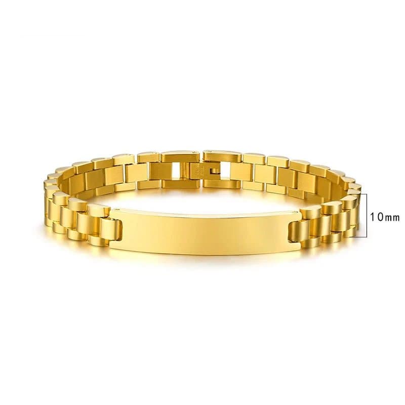 Chrome Hearts Link Bracelet Polished — Gold-width 10mm [21CM]]