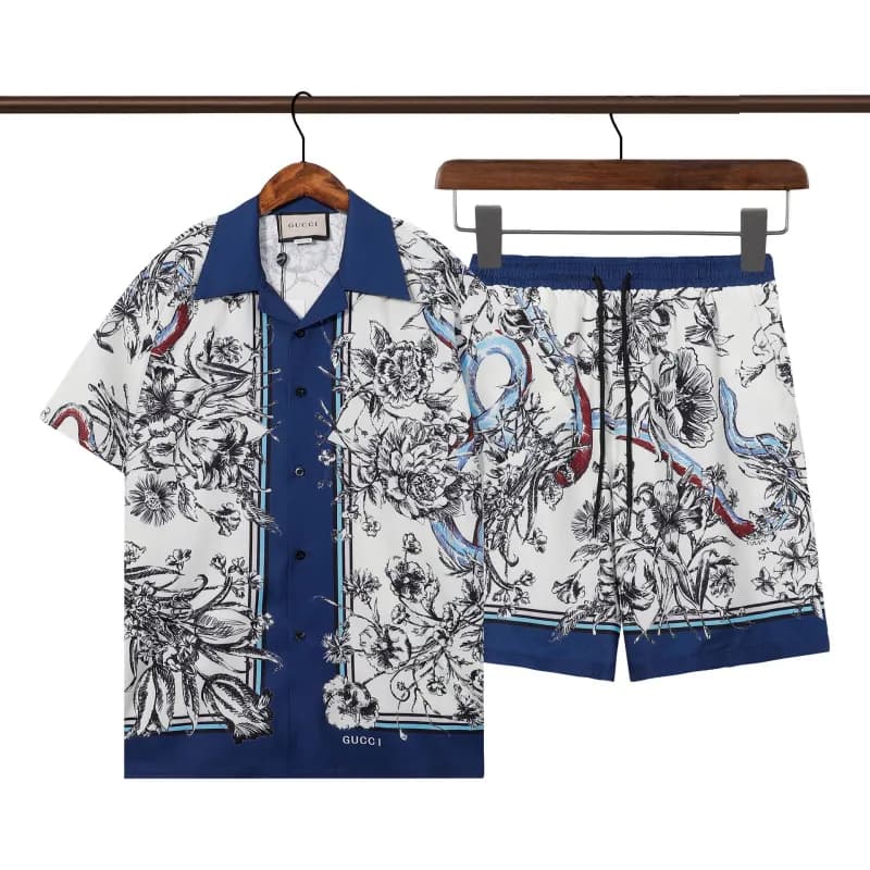 Prada Short-Sleeve Shirt Contrast Trim — Q317 set