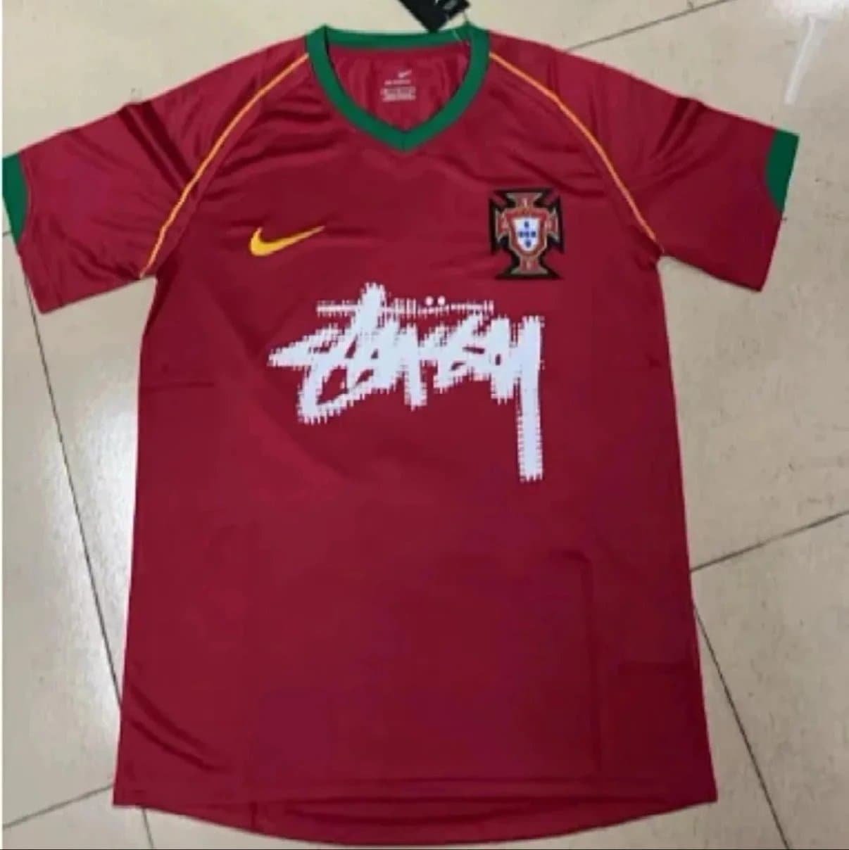 Nike × Stüssy Portugal Home Jersey Stussy Pixel Logo