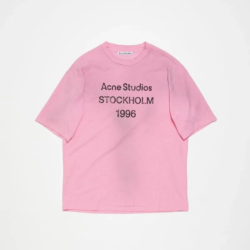 Acne Studios Cotton T-Shirt Washed Grey — 粉红色（AC580）
