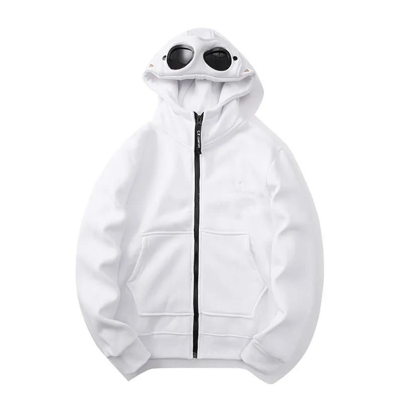C.P. Company Goggle Hoodie White