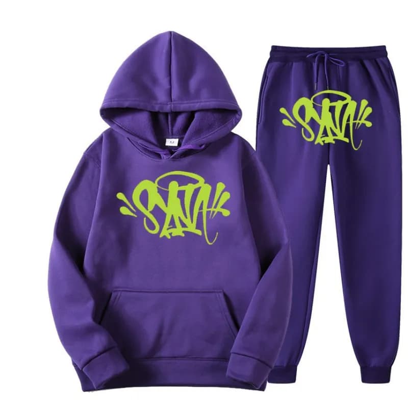 Sp5der Hoodie and Joggers Set Graffiti Logo
