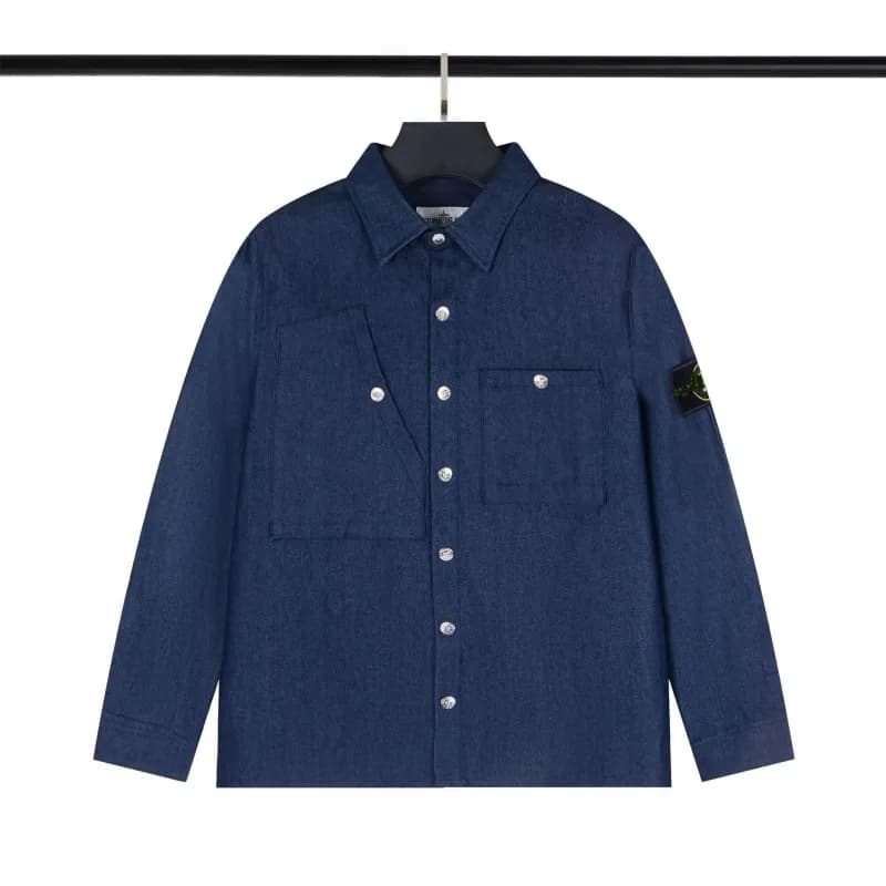 Stone Island Chambray Shirt Classic Button-Up