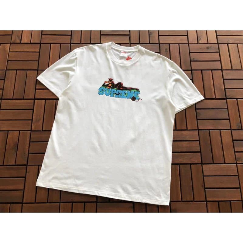 Supreme Box Logo Tee Paisley Box Logo — B335 猫女印花白色