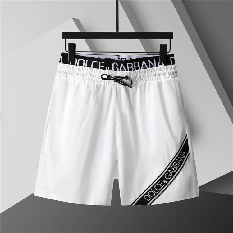 Dolce & Gabbana Logo Tape Shorts White with Black Logo Tape