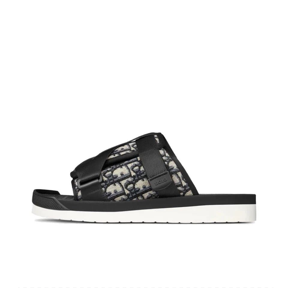 Dior B23 Slide Suede Strap with Buckle — 黑白