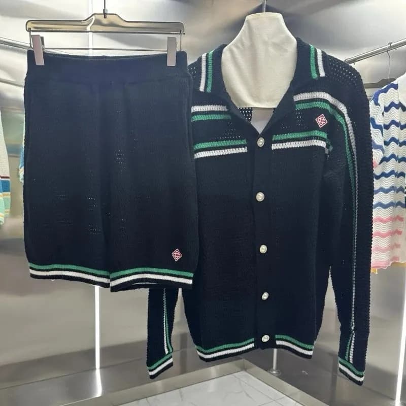 Knit Polo Top Zigzag Pattern — 185-10
