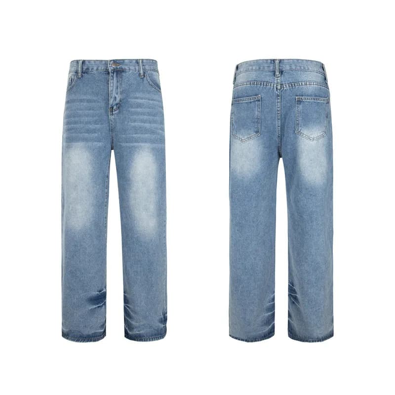 Utility Denim Trousers Button-Flap Side Panel — E85蓝