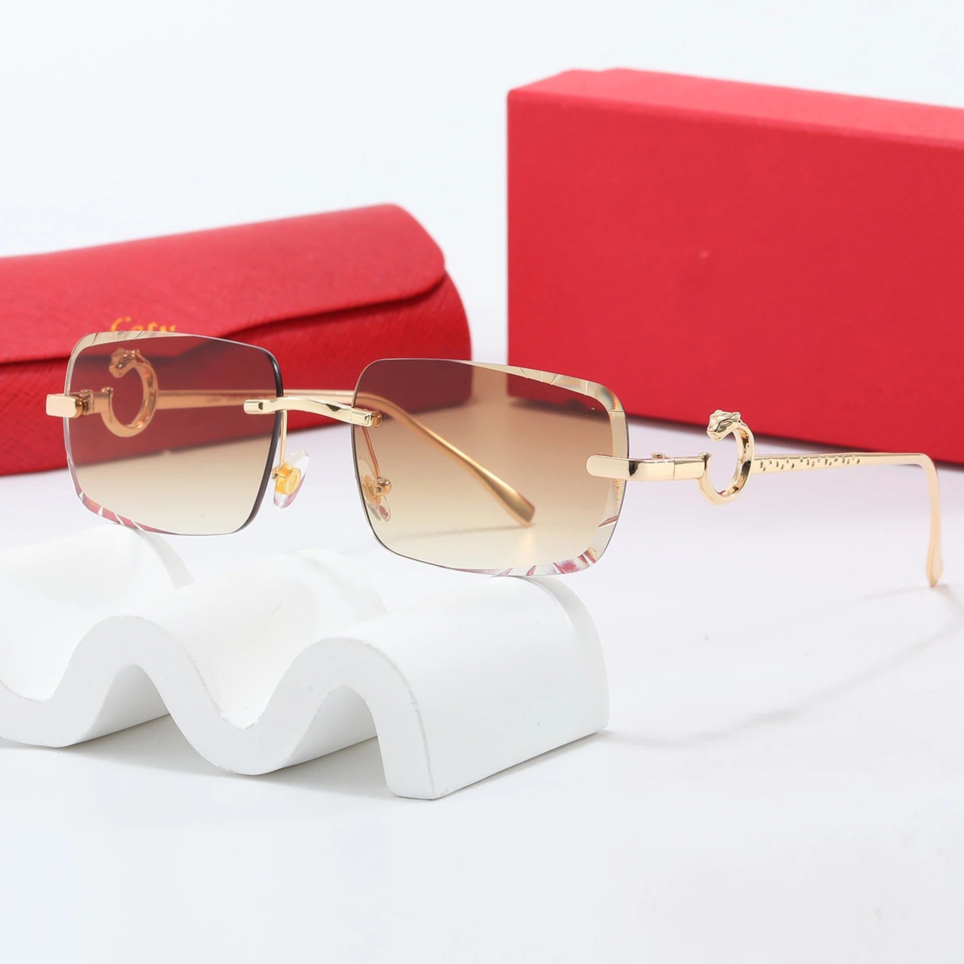 Cartier Sunglasses Rimless Square — 带LOGO带盒子 · A2