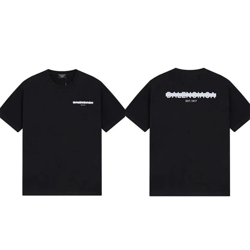 Balenciaga Logo T-Shirt Black with White Logo