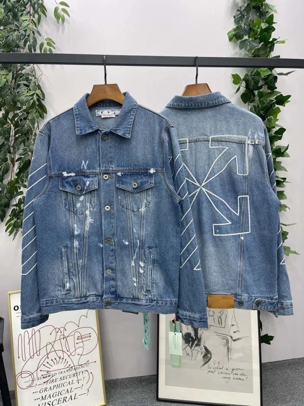 Off-White Denim Jacket Arrow Graphic