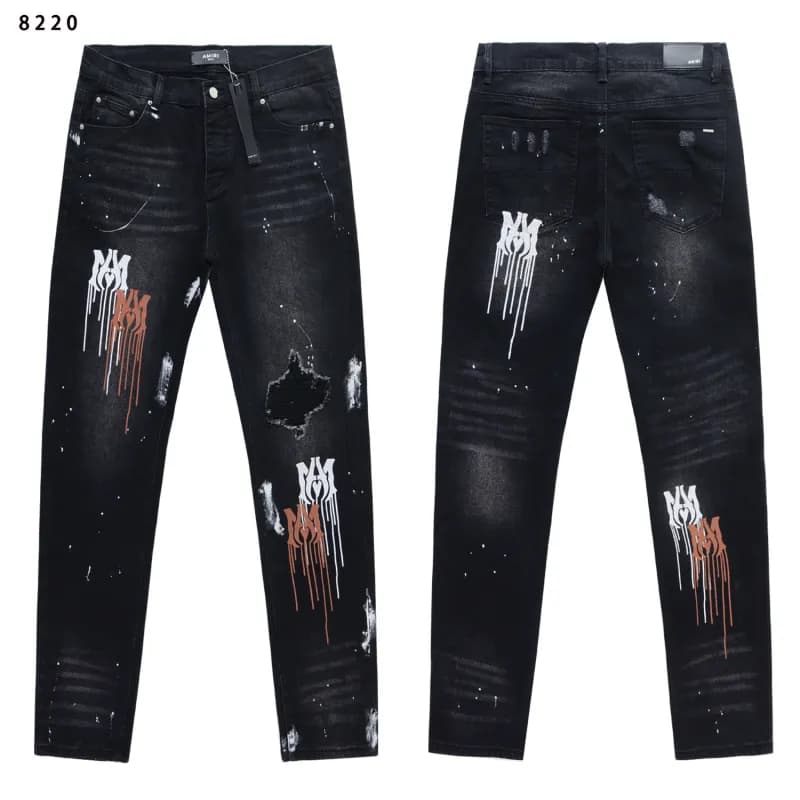 Amiri Skeleton Print Jeans Bone Graphic — 8220黑色