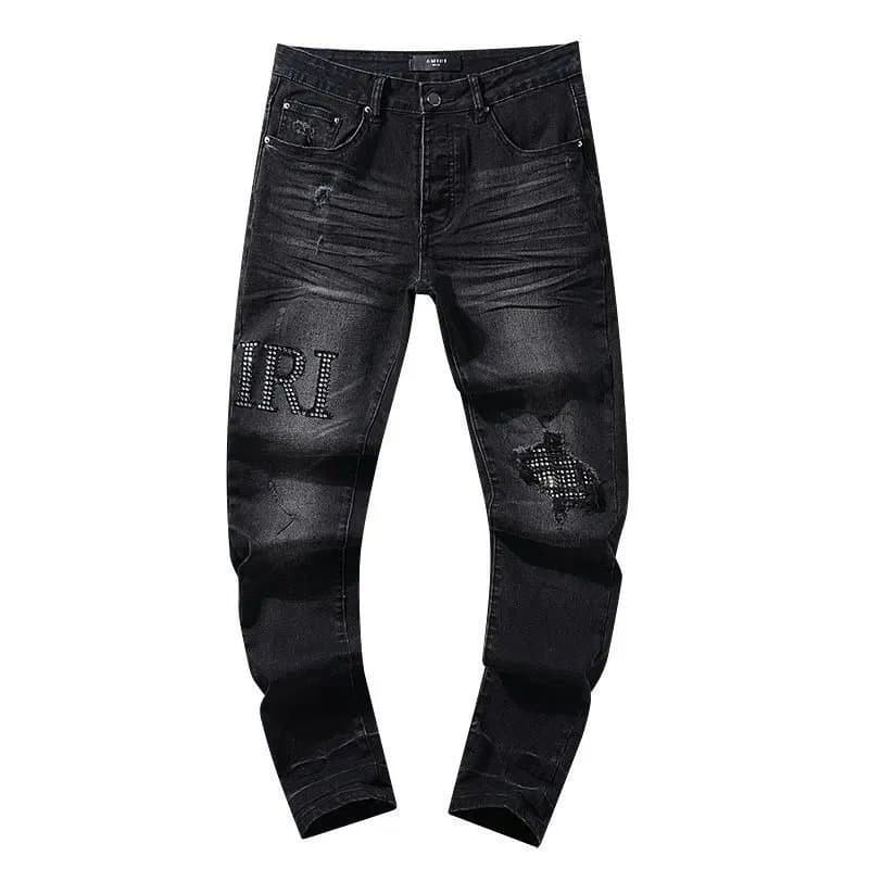 Amiri Distressed Logo Jeans Tear & Patch — 20